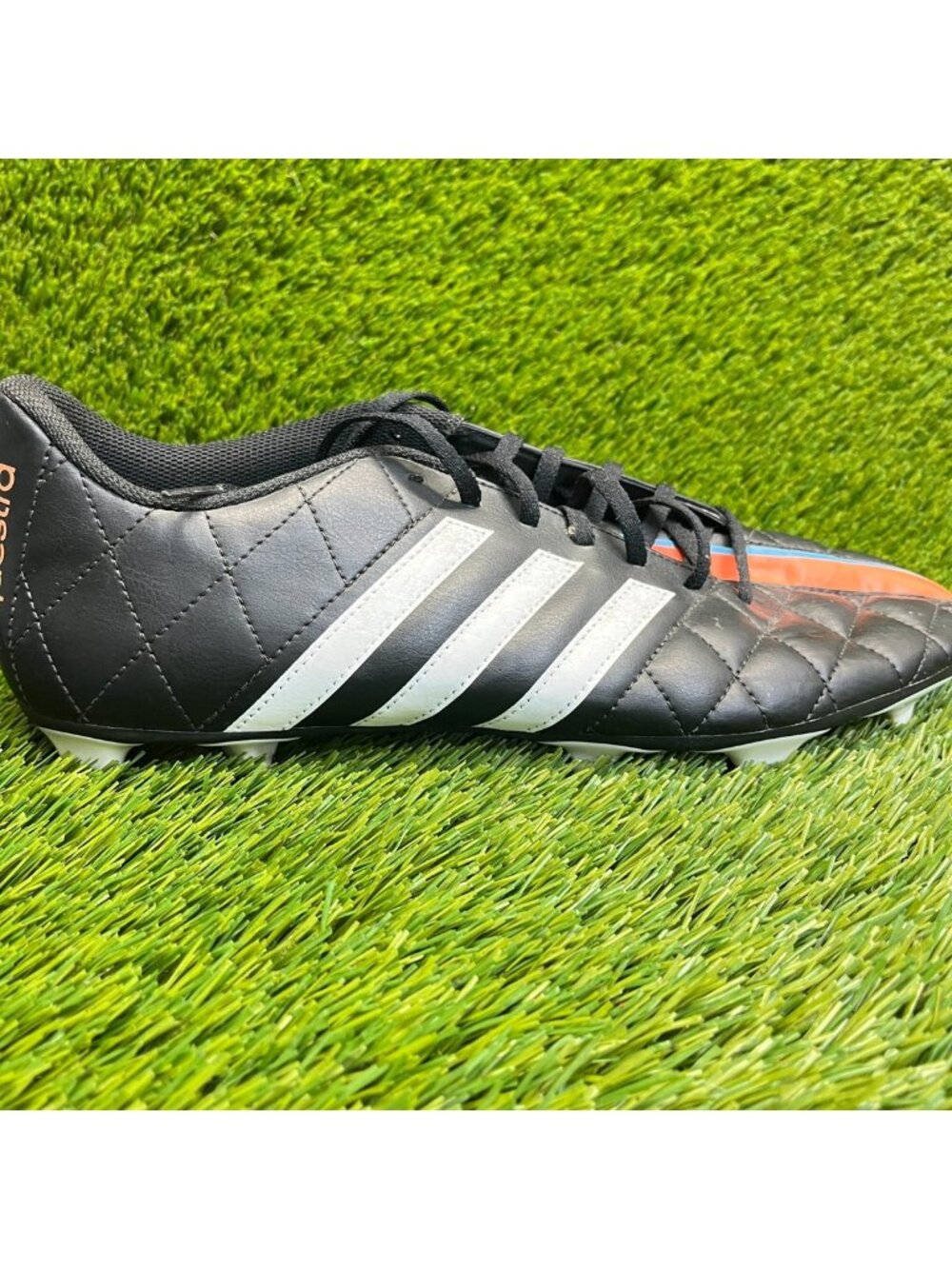 Adidas 11 Questra TRX FG Mens Size 12 Black White Outdoor Running Soccer Cleats